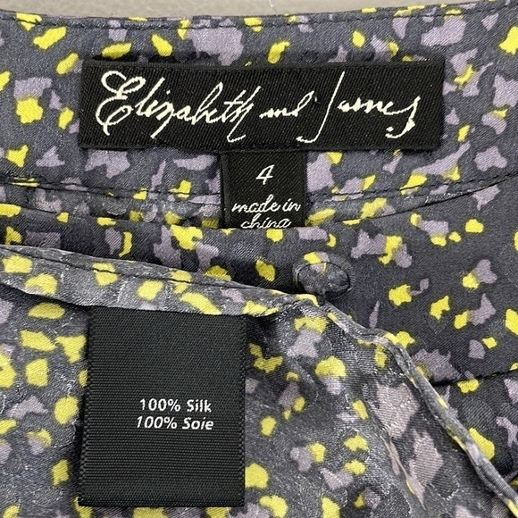 Elizabeth and James Shift Dress Silk Long Sleeve Confetti Green Purple Size 4 - Picture 14 of 17